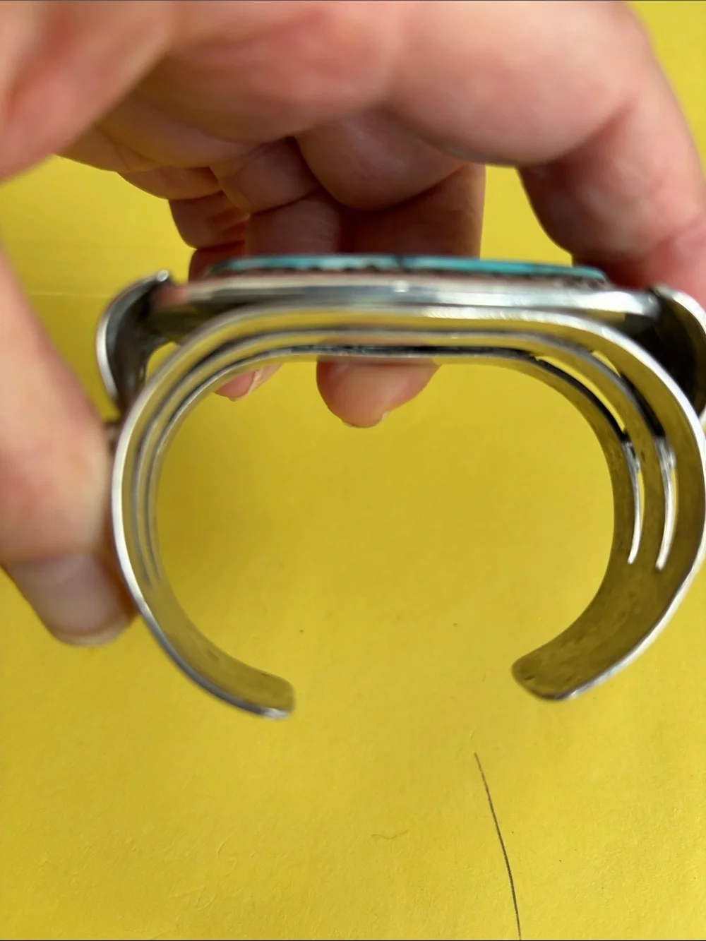 Vintage Native American Silver Cuff Bracelet/Turquoise